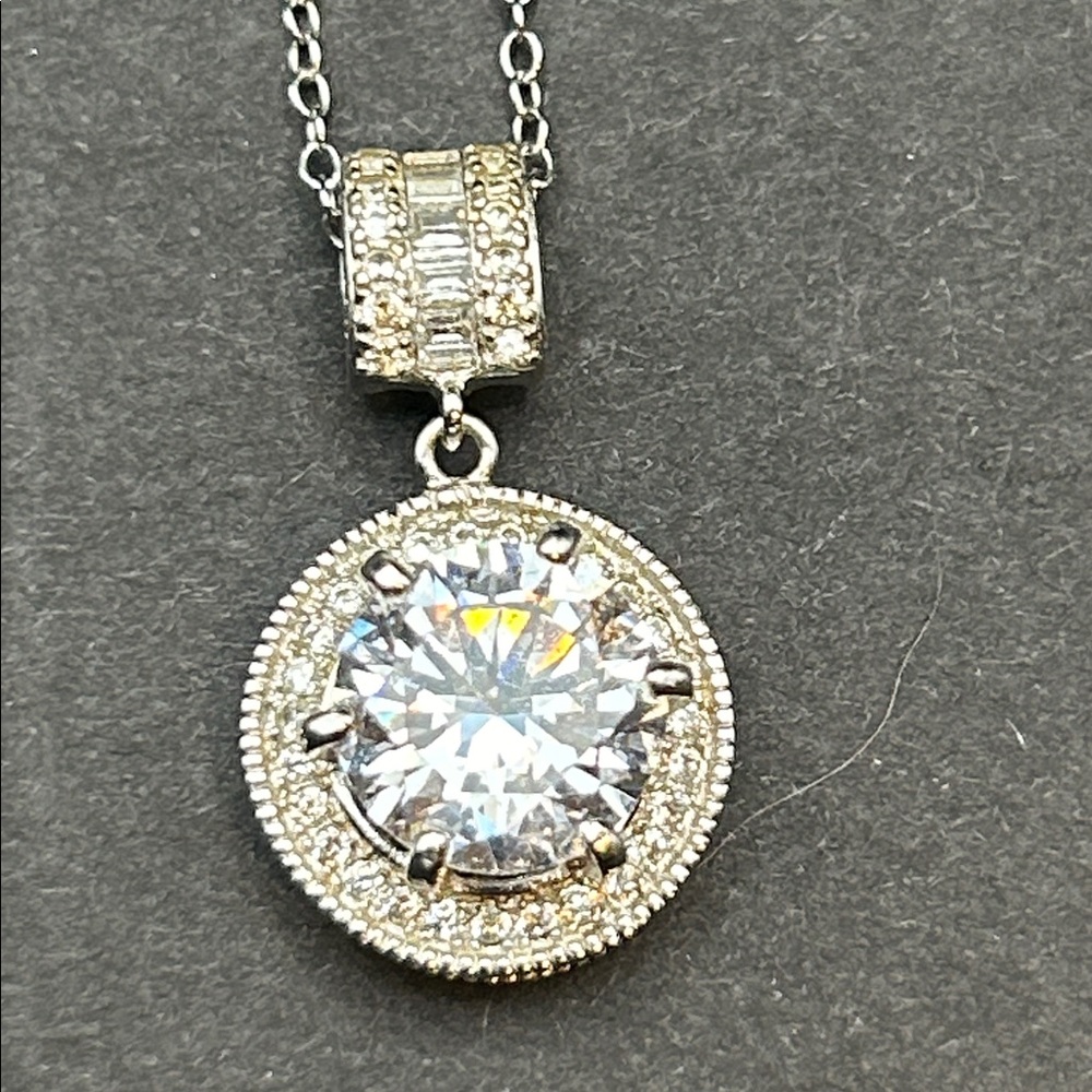 Silver “Diamond” Pendant Necklace